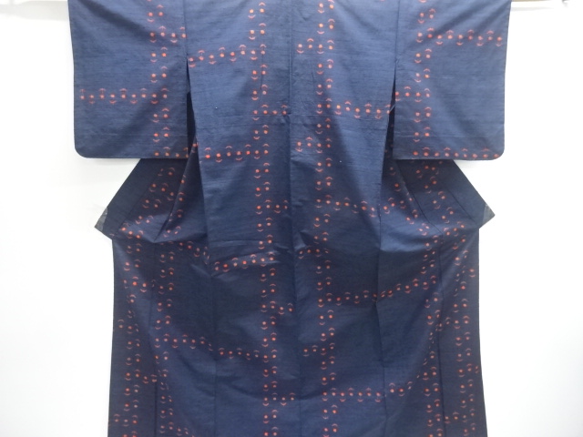 JAPANESE KIMONO / HITOE TSUMUGI / WOVEN FLOWER & PLANT